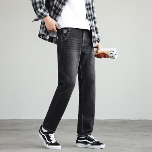 唐狮2026秋冬季新款牛仔长裤男宽松小脚裤休闲百搭复古做旧设计