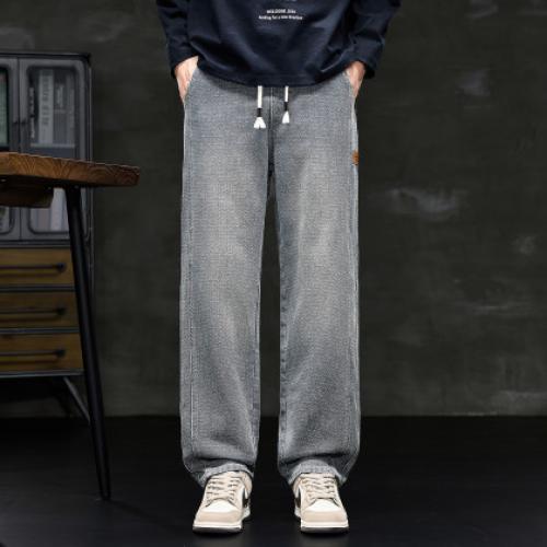 唐狮2026秋冬新款男牛仔裤宽松侧边细节皮标牛仔直筒复古潮流