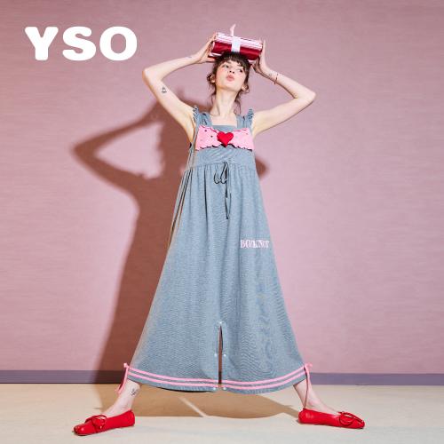 yso【礼物系列】睡衣女夏季连体睡衣蝴蝶结可爱简约家居服可外穿B