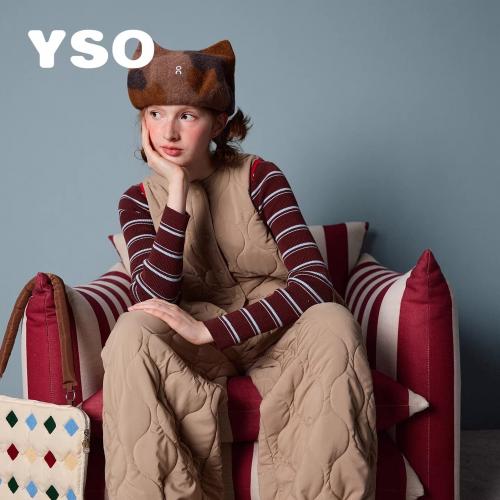 yso【酷猫系列】睡衣女秋冬新款工装夹棉背心款连体家居服连体衣D