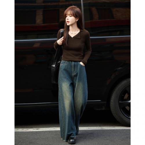 【腔调范儿骨感十足】秋季v领修身显白长袖针织衫