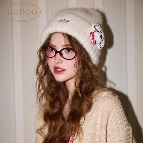 Gukoo/果壳毛线帽25年秋冬季新款针织帽女士保暖护耳帽堆堆帽