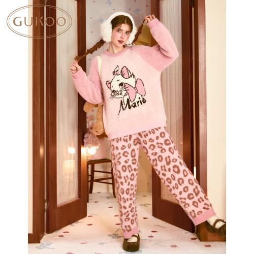 【Gukoo果壳】秋冬毛绒保暖玛丽猫甜美宽松冬季女士家居服套装