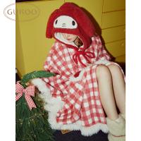 Gukoo/果壳睡袍冬季美乐蒂联名斗篷新款珊瑚绒保暖女家居服睡袍D