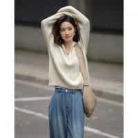 【清冷智感】春季简约休闲高领绞花线衫宽松舒适遮肉针织衫女上衣