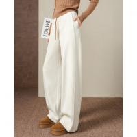 【绒暖序曲】弯刀裤25冬季抽绳撞色松紧高腰直筒小个子休闲裤女