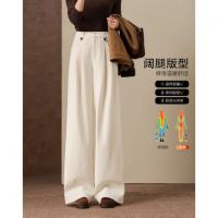 【云朵暖境】25冬季智趣温暖灯芯绒藏肉阔腿显瘦休闲裤女高级感