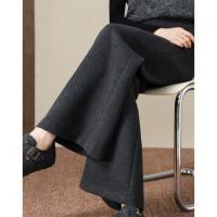 【桑蚕丝绵羊毛混纺】25冬醇厚保暖高腰弹力喇叭显瘦女式休闲裤