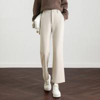 【职场人好“裤”】冬商务通勤后腰橡筋喇叭裤星空呢女式休闲裤