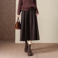 【摩登可可】冬季松弛感松紧腰伞裙温暖星空呢A字气质女式半身裙