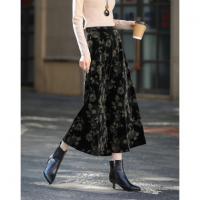 【烫金工艺】秋季国风新中式丝绒鱼尾美学小个子A字女式半身裙