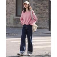 【玫粉短款泡泡袖】秋圆领落肩泡泡袖加大身分割设计卫衣