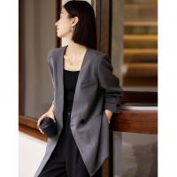 【静奢通勤】春秋时髦无领不对称翻边西装简约藏肉短西服女外套