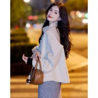 【手工双面呢】冬季蓬松绵羊毛立领流苏宽松小个子女式毛呢外套