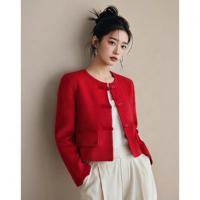 【奢享绵羊毛双面呢】春秋国风新中式盘扣短款气质大衣女式外套