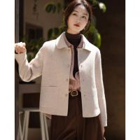 【人手一件双面呢】春秋贵感绵羊毛翻领口袋短款小个子女式外套