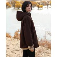 【发热棉】冬季保暖黑科技抽绳连帽拼接厚口袋气质小火炉女式棉衣