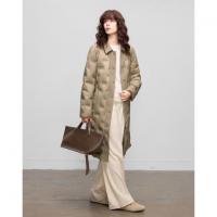 【暗夜星河】冬季高保暖90鸭绒撞色拼接翻领直筒风衣式女羽绒服