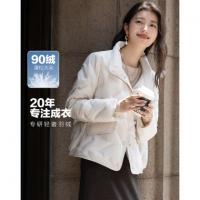 【暖冬小火炉】冬季轻奢90鸭绒翻领三层工艺压胶直充女羽绒服