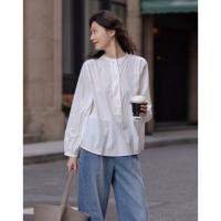 【北国情书】春季文艺风纯棉半开襟衬衫宽松藏肉好搭衬衣女式上衣