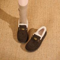 【冬日氛围感】25冬韩系“吉日”仿羊羔毛口加绒内里保暖毛毛鞋