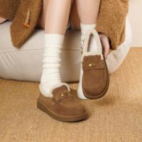 【冬日氛围感】25冬韩系“吉日”仿羊羔毛口加绒内里保暖毛毛鞋