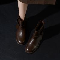 【都市游牧】25冬皮带扣短筒裤靴女极简街头百搭高级感短靴