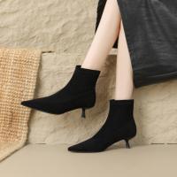 【静音短靴】25年冬简约百搭绒面 小猫跟优雅短靴女靴