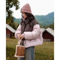 【踏雪日集】冬轻量高保暖立领防风拼色高级气质90鸭绒羽绒服女