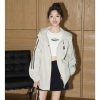 【防水】唐狮新款连帽工装外套女春秋冲锋少年上衣户外运动