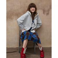 唐狮2025年秋季新款外套女韩版花灰色宽松慵懒风连帽拉链开衫卫衣