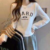 唐狮2026秋季长袖T恤女圆领字母印花显瘦早秋韩系穿搭超好看上衣