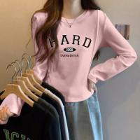 唐狮2026秋季长袖T恤女圆领字母印花显瘦早秋韩系穿搭超好看上衣
