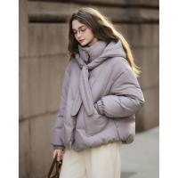 唐狮2026冬季短款羽绒服女连帽紫色小个子穿搭宽松休闲风爱心少女