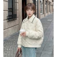 唐狮2026秋冬款女翻领异材质拼接小香风短款羽绒服高级感减龄