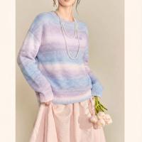 唐狮2026秋季毛衣女圆领套头渐变肌理独特小众韩系早秋穿搭毛线衫