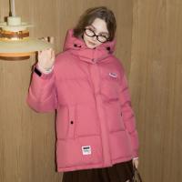 唐狮2026冬季羽绒外套女连帽撞色拼接短款羽绒服面包服保暖超好看