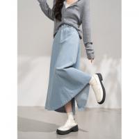 唐狮2025年半身裙秋冬温柔风女长款少女甜美百搭设计感半身长裙