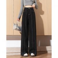 唐狮2025秋冬女款休闲裤宽松明线阔腿长裤流行百搭设计感洋气J1