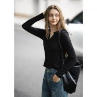 唐狮2026秋冬女V领净色针织女士打底衫秋季高级感洋气可外穿显瘦