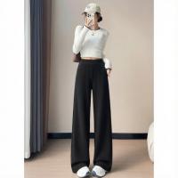 唐狮2026秋冬裤子女休闲长裤毛呢裤女秋冬高级感百搭宽松直筒裤