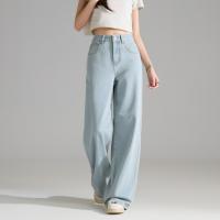 唐狮2025秋冬季牛仔长裤口袋蝴蝶结设计感少女风减龄阔腿裤显瘦