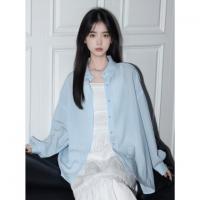 唐狮2025夏季新款女翻领净色纽扣单排扣宽松韩系长袖衬衫时尚休闲