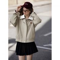 唐狮2026秋季新款外套女美式减龄设计感夹克时尚翻领撞色棒球服