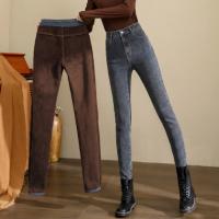 唐狮女紧身小脚牛仔长裤