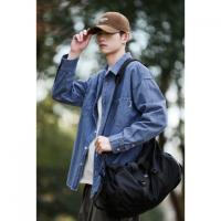 唐狮春秋季新款牛仔长袖衬衫男高级感日系休闲宽松百搭衬衣外套TJ