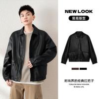 （小灯塔）唐狮2025秋季新款PU皮衣男外套美式夹克宽松时尚机车
