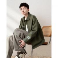 唐狮2026秋季外套男款翻领精致刺绣短款外套复古休闲薄款百搭时尚