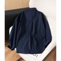 唐狮2026秋季男款长袖衬衫翻领泡泡纱纯色薄款衬衫休闲时尚通勤风