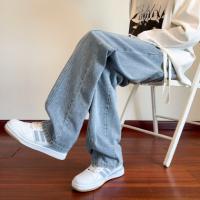 唐狮2026秋季新款牛仔裤男款阔腿裤宽松直筒长裤松紧腰弯刀显瘦潮